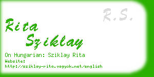 rita sziklay business card